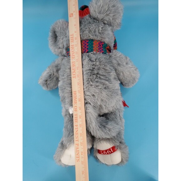 Vintage Holiday Mouse Large Knit Hat & Scarf Christmas Decor 1997 Appx 20" - Picture 14 of 14